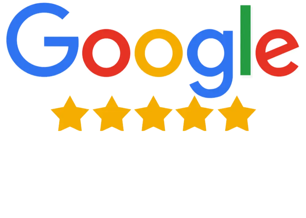 Google logo with five stars and a rating of 4.8 out of 5.